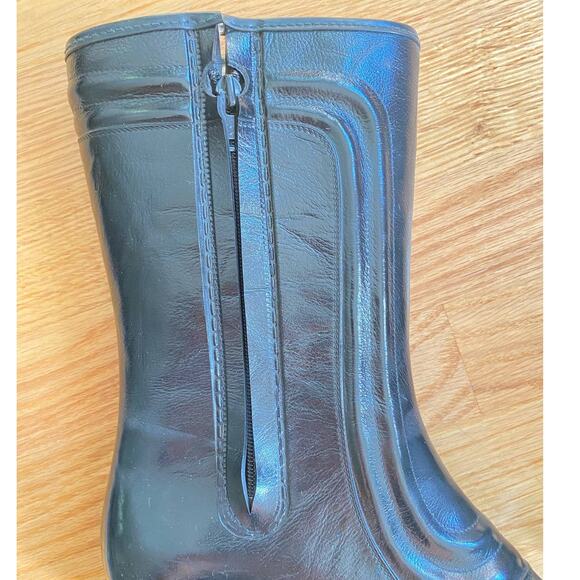 True VTG Black Rubber Heeled USA Made Boots By Pretties Originals Waterproof 6us - Picture 11 of 14